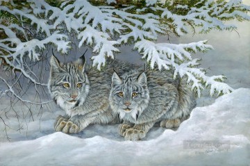雪の中の虎の赤ちゃん Oil Paintings